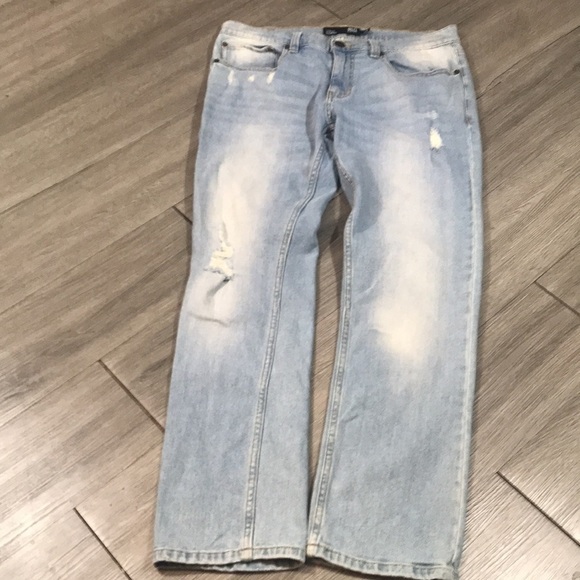 RSQ “London Skinny” Light Wash Distressed Stretch Jeans  size 32x30 - Picture 5 of 12